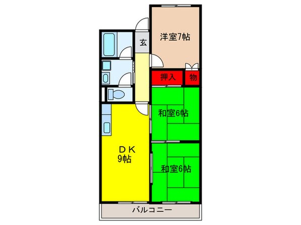 八尾樋口マンションの物件間取画像